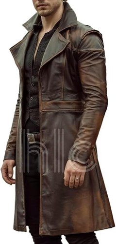 Men long brown leather - men’s,